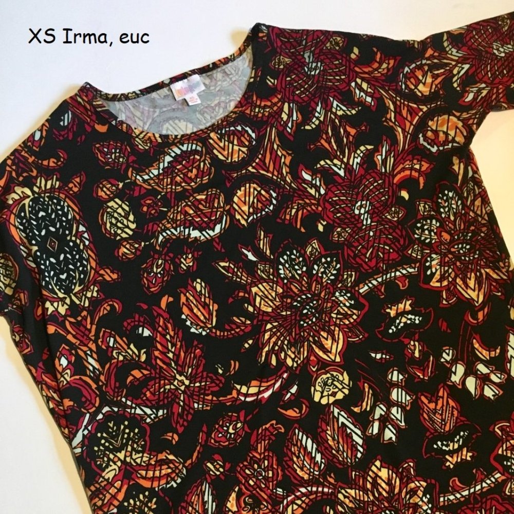 XS Lularoe Irma oversized tunic, big flowers